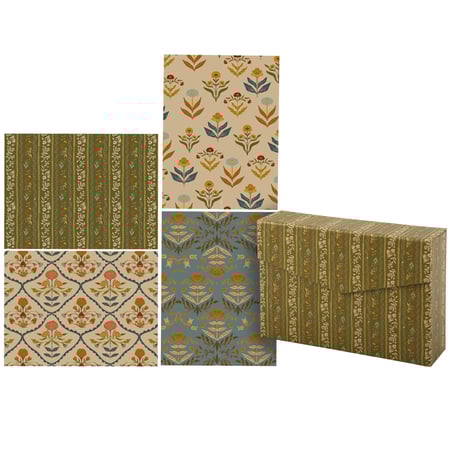 Fall Folk Floral Note Card Set - Paper