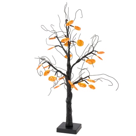 Lighted Jack O'Lantern Tree - Plastic, Wire, Lights