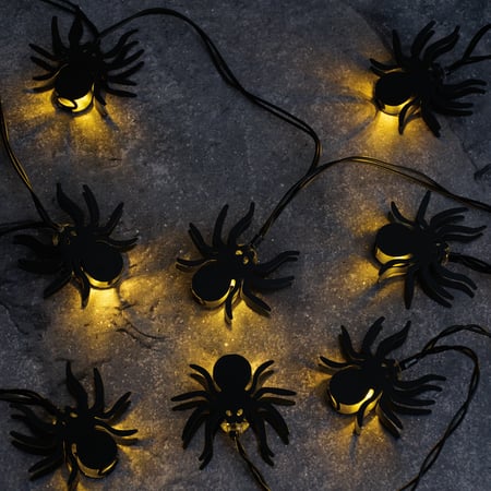 Glowing Spider String Lights - Metal, Cord, Lights
