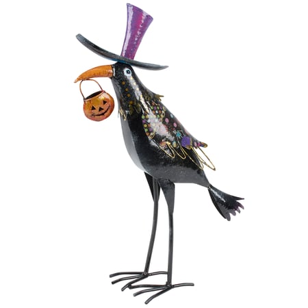 TrickOrTreat Raven Sitter - Metal, Glitter