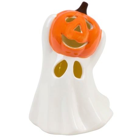 Lighted Ghost Jack Figurine - Ceramic, Lights