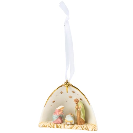 Ceramic Nativity Ornament - Porcelain