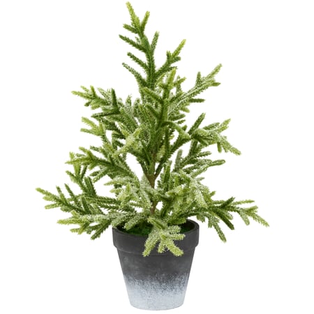 Small Snowy Norfolk Pine Tree - Plastic, Paper, Foam, Mica