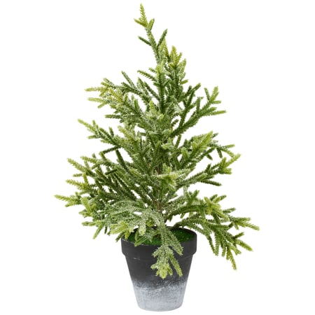 Medium Snowy Norfolk Pine Tree - Plastic, Paper, Foam, Mica