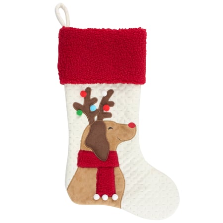 Antlered Dog Stocking - Polyester