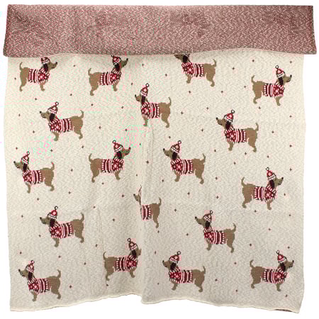 Winter Dachshund Throw - Cotton
