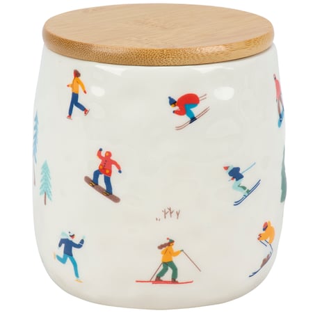 Skiers Treat Jar - Dolomite, Bamboo, Plastic