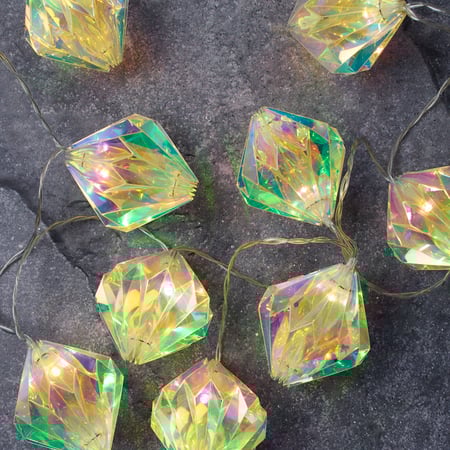 Prismatic Diamond String Lights - Plastic, Cord, Lights
