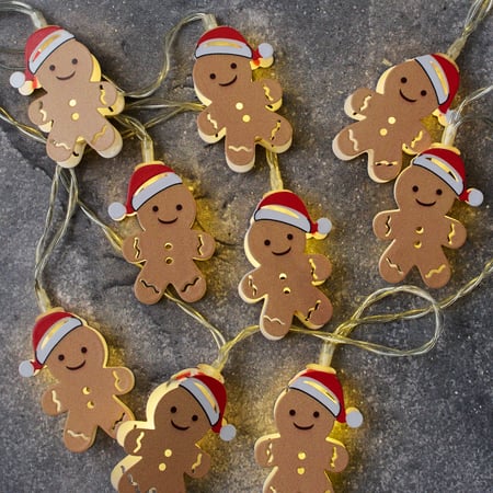 Gingerbread String Lights - Plastic, Cord, Lights
