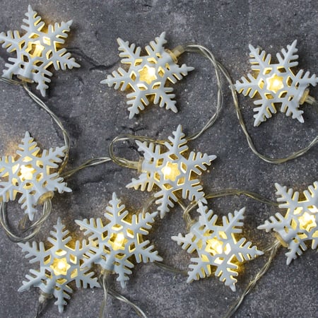 Snowflake String Lights - Plastic, Cord, Lights