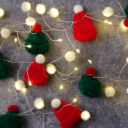 Winter Beanies Wire Lights - Cotton, Wire, Lights