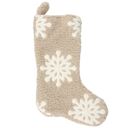 Faux Sherpa Snowflake Stocking - Polyester