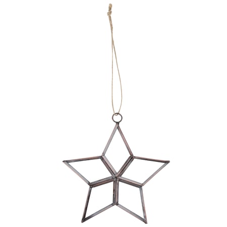 Glass Clear Star Ornament - Glass, Metal