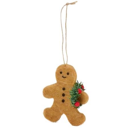 Gingerbread Wreath Ornament - Felt, Polyester, Foam