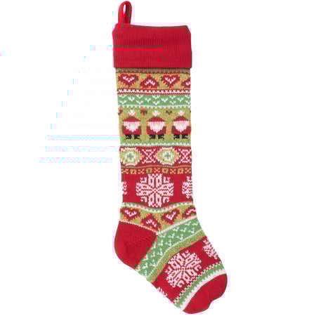 Knit Santas Stocking - Wool, Polyester