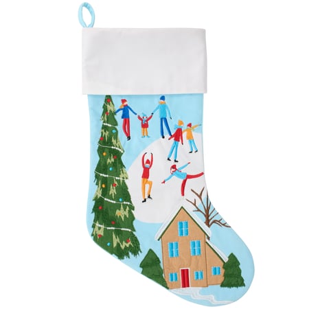 Village Skate Stocking - Cotton, Polyester, Acrylic