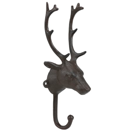 Reindeer Head Wall Hook - Metal