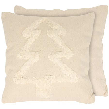 Tufted Christmas Tree Pillow - Cotton, Zipper
