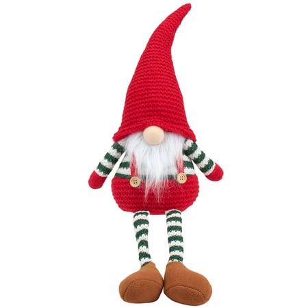 Christmas Gnome Elf Sitter - Polyester, Sand, Plastic