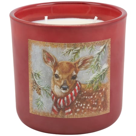 Winter Deer Candle - Glass, Soy Wax, Cotton