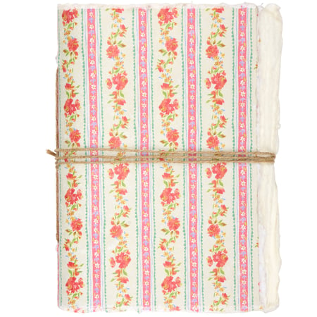 Striped French Floral Journal - Paper, Jute