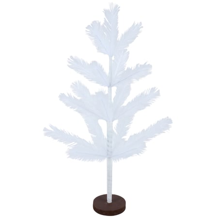 Small White Pampas Tree - Wood, Metal, Plastic, Fabric