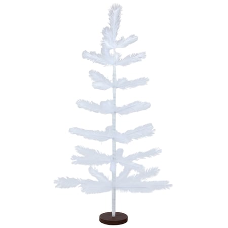 Medium White Pampas Tree - Wood, Metal, Plastic, Fabric