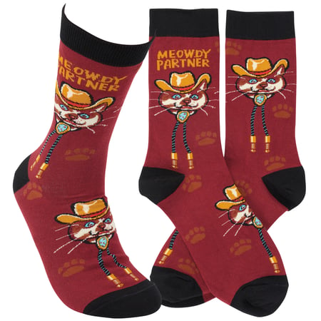 Meowdy Partner Socks - Cotton, Nylon, Spandex