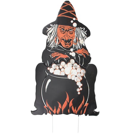 Cauldron Witch Garden Stake - Metal