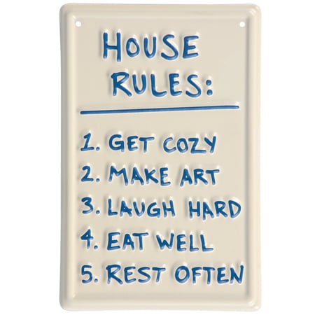 House Rules Hanging Decor - Metal