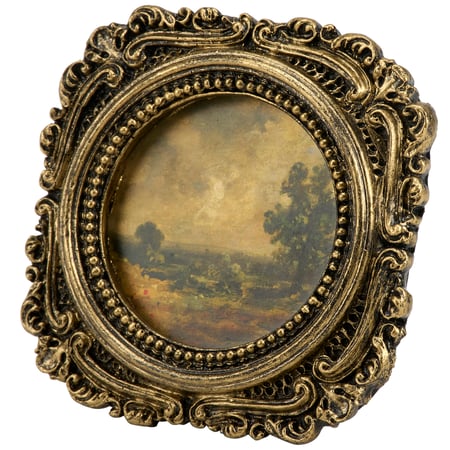 Vintage Landscape Framed Art - Resin, Paper, Wood, Magnet