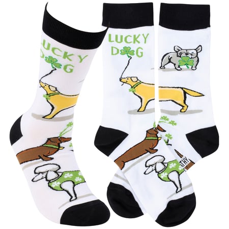 Lucky Dog Socks - Cotton, Nylon, Spandex