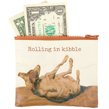 Rolling In Kibble Zipper Wallet - Post-Consumer Material, Plastic, Metal