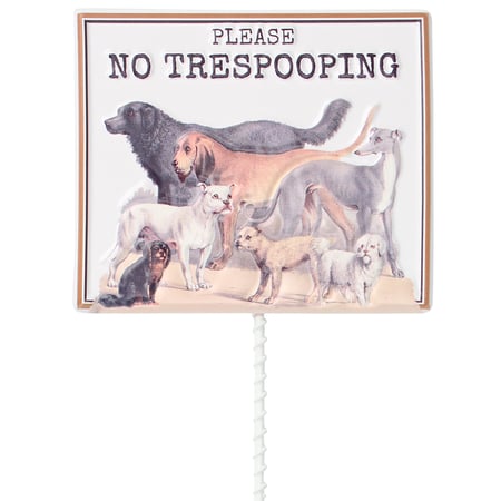 No Trespooping Garden Pick - Metal