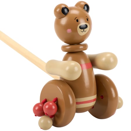 Bear Push Toy - Wood, Fabric
