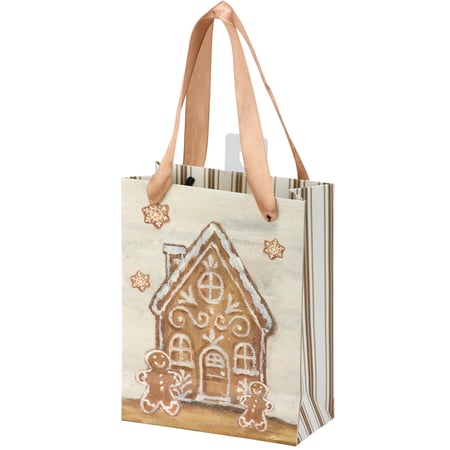 Gingerbread House XSmall Gift Bag - Paper, Ribbon