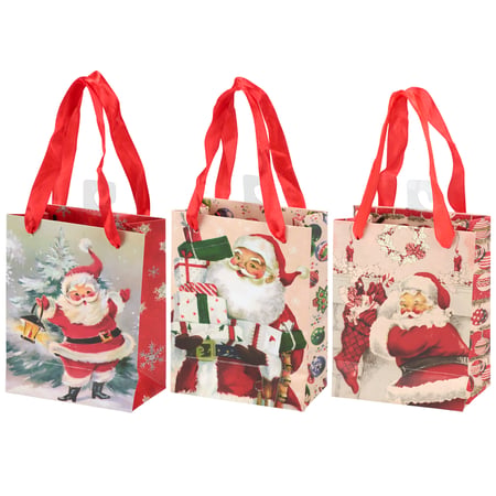 Santa Gift Bag Set - Paper, Ribbon