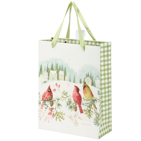 Winter Cardinals Small Gift Bag - Paper, Ribbon