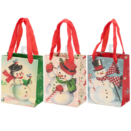 Snowman Gift Bag Set - Paper, Ribbon