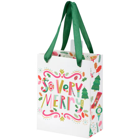 So Very Merry XSmall Gift Bag - Paper, Ribbon
