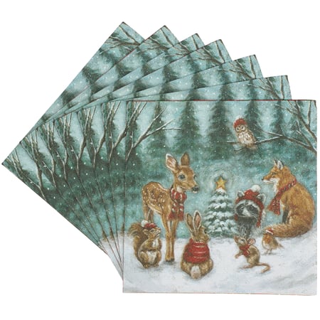 Winter Animals Dinner Napkin - Paper