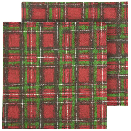 Winter Camp Plaid Beverage Napkin - Paper