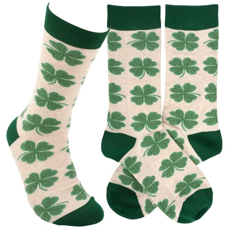Lucky Clovers Socks - Cotton, Nylon, Spandex