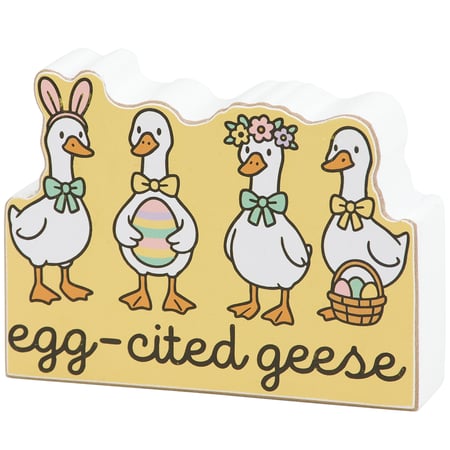 Eggcited Geese Chunky Sitter - Wood, Paper