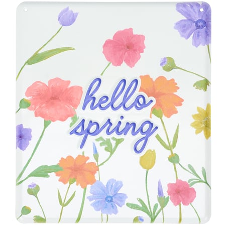 Hello Spring Hanging Decor - Metal