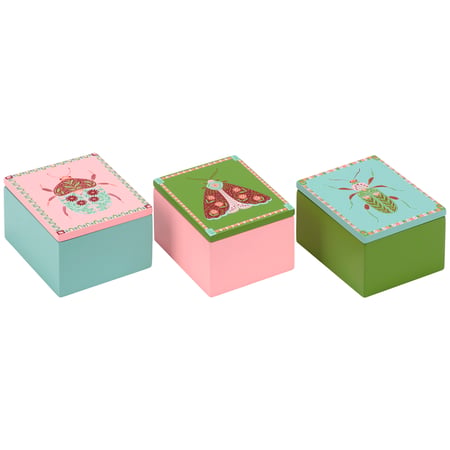 Picnic Bugs Hinged Box Set - Wood, Metal