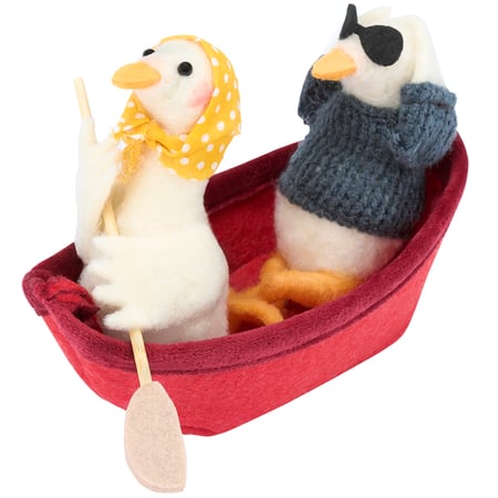 Canoe Geese Critter - Felt, Foam, Cotton, Wood, Plastic