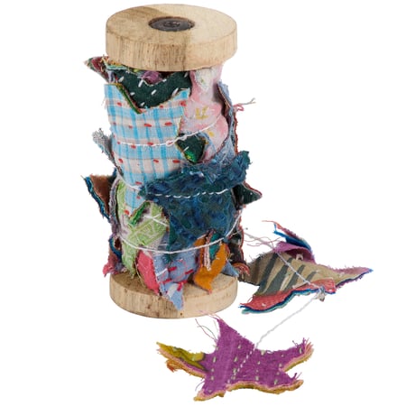 Kantha Star Bobbin Garland - Cotton, Wood