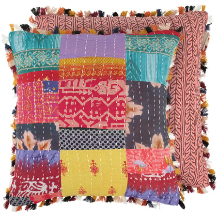 Kantha Pillow - Cotton, Zipper