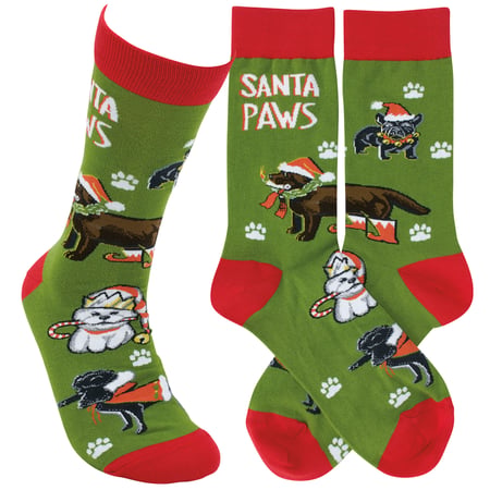 Santa Paws Socks - Cotton, Nylon, Spandex